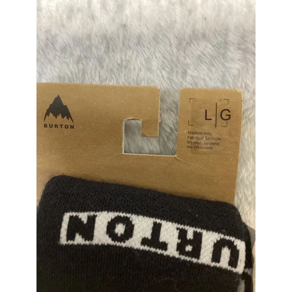 Burton Mens Performance Midweight Socks Black Logo Over The Calf Size Large NEW